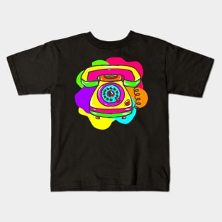 Neon Hippy 80s 90s Costume Retro Vintage Kids T-Shirt